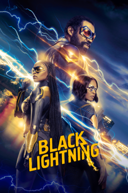Black Lightning: Season 4 - Cast standing in blue and yellow lightning flashes with goggles
